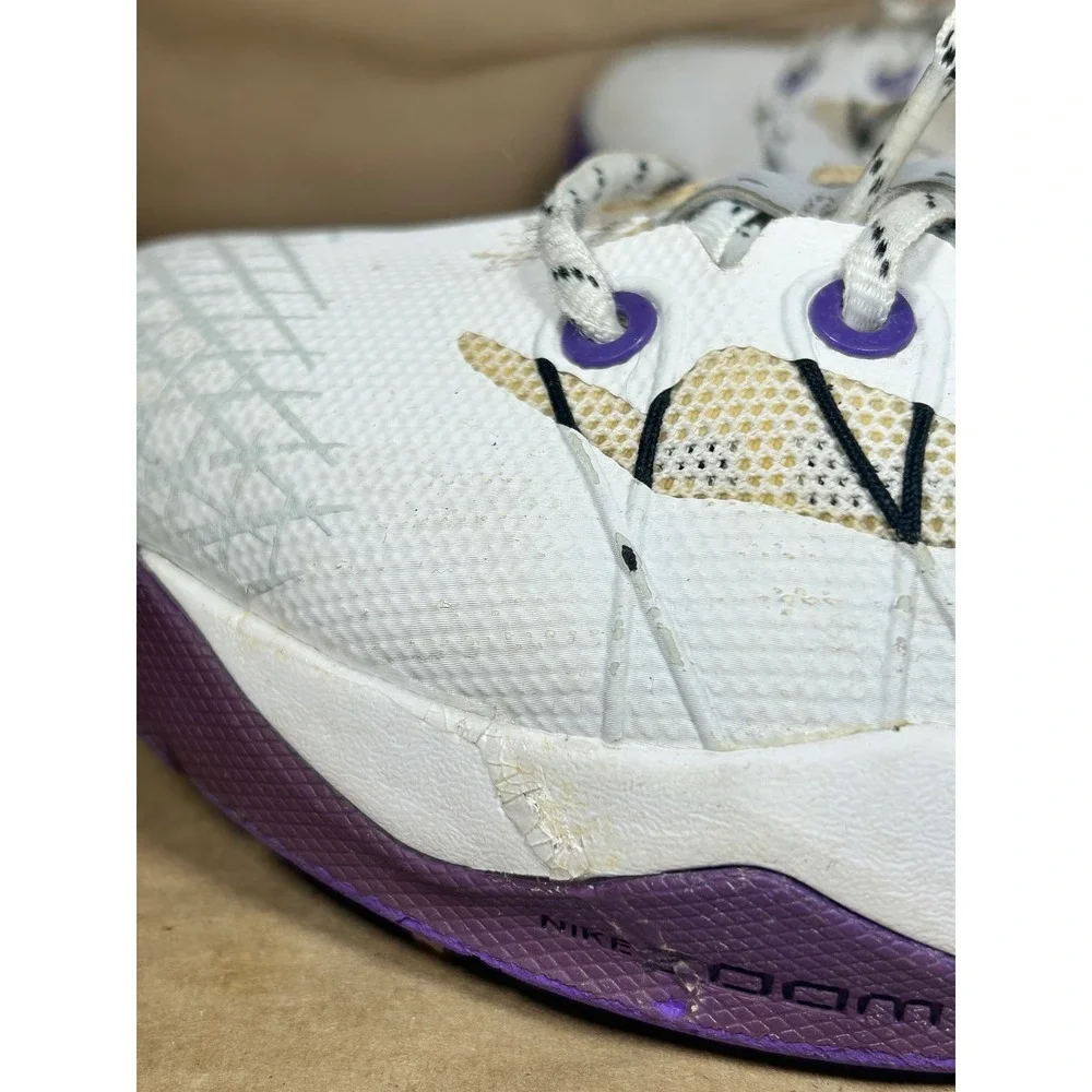 Nike Kobe Venomenon 4 Men 9.5 White Purple Black Basketball Shoes 635578-100